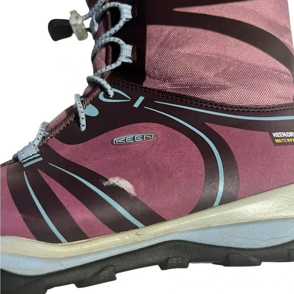 KEEN TERRADORA BIG KIDS PURPLE FABRIC MID CALF WATERPROOF BOOTS SHOES YOUTH SZ 5 - Picture 3 of 12